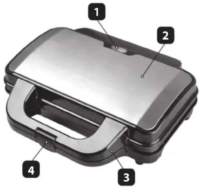 Labeled diagram of a briefcase with numbered parts for identification