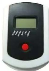 Digital device display with red button and control buttons visible