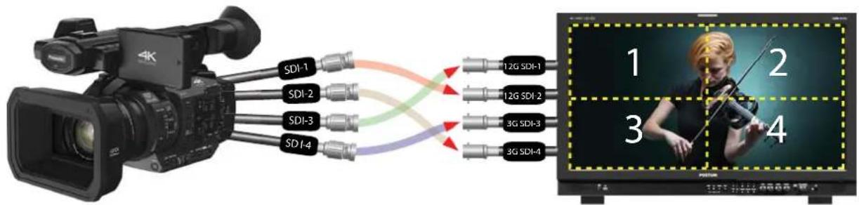 SDI-1 SDI-2 SDI-3 SDI-4 12G SDI-1 12G SDI-2 3G SDI-3 3G SDI-4 1 2 3 4