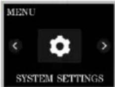 MENU SYSTEM SETTINGS