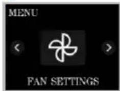 MENU FAN SETTINGS