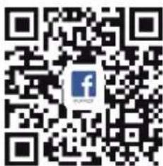 QR code with embedded Facebook logo in center, likely for digital link or payment