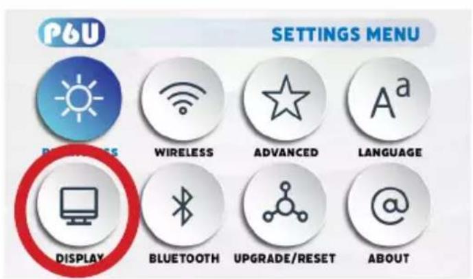 PGU SETTINGS MENU WIRELESS ADVANCED LANGUAGE DISPLAY BLUETOOTH UPGRADE/RESET ABOUT