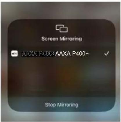 Screen Mirroring AAXA P400+AAXA P400+ Stop Mirroring
