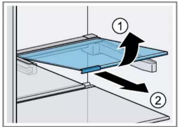 Diagram showing a mechanical or fluid system with labeled components and directional arrows indicating flow or movement.