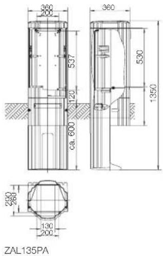 360 200 537 120 ca. 600 360 530 1350 280 280 130 200 ZAL135PA