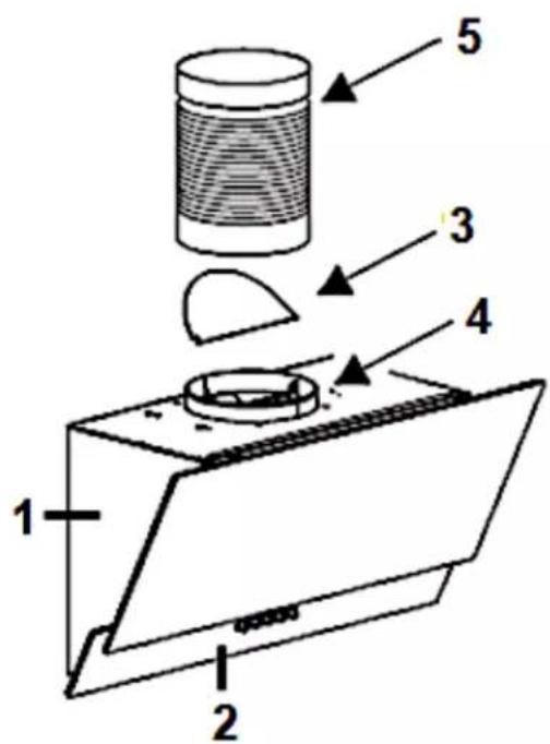 Technical diagram of a mechanical assembly with numbered components and labeled parts