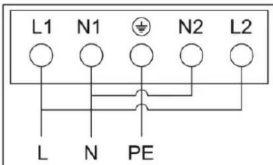 L1 N1 ⊕ N2 L2 L N PE