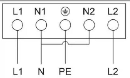 L1 N1 ⊕ N2 L2 L1 N PE L2