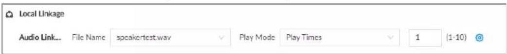 Local Linkage Audio Link... File Name speakertest.wav Play Mode Play Times 1 (1-10)