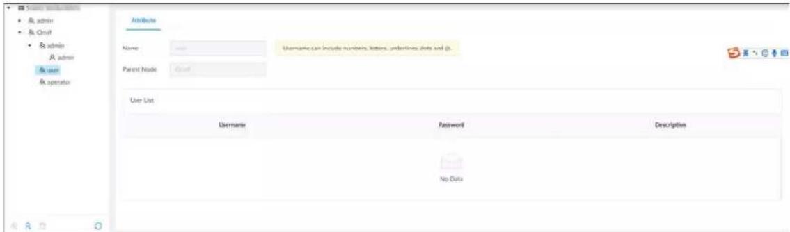 Source formulations • Rr admin • Rr Ourl • Rr admin Rr admin Rr user Rr operator Attribute Name: User name can include numbers, letters, prefixes, dots and it. Parent Node: Ourl User List Username Password Description No Data