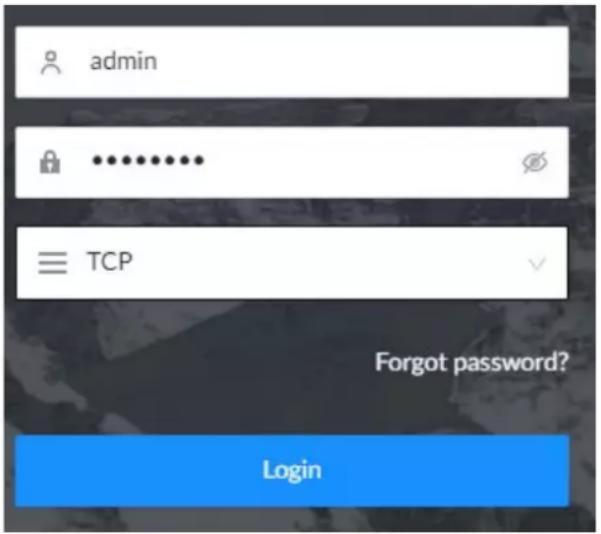 admin TCP Forgot password? Login