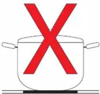 Illustration of a cooking pot with red X symbol indicating cooking resistance or prohibition