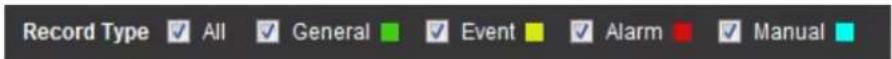 Record Type ✓ All ✓ General ✓ Event ✓ Alarm ✓ Manual