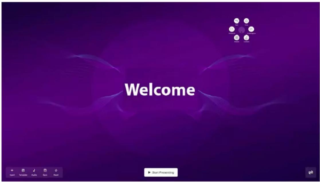 Welcome + Template Audio Save Reset Start Presenting