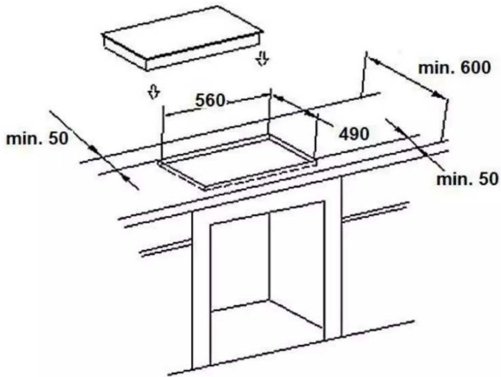 Wolkenstein WMOC 80 - Installation of the hob - 2