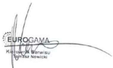 EUROGAMA Kierownik Serwisu Tomasz Nowicki