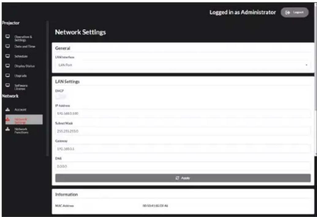 RICOH PJ WUL6680 - Network Settings (Netzwerkeinstellungen) - 1