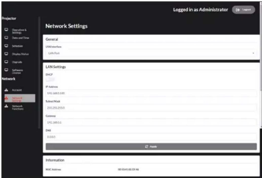 RICOH PJ WUL6690 - Network Settings (Netzwerkeinstellungen) - 1