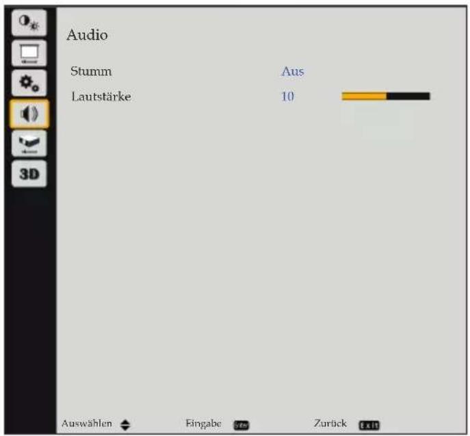 Audio Stumm Lautstärke Aus 10 Auswählen Eingabe Zurück