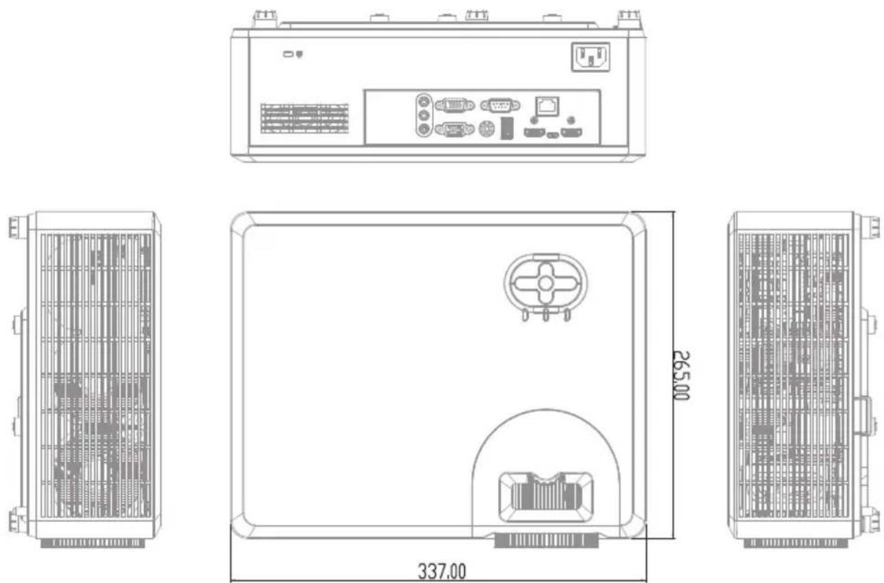 RICOH PJ WUL5860 - Cabinet Dimensions - 1