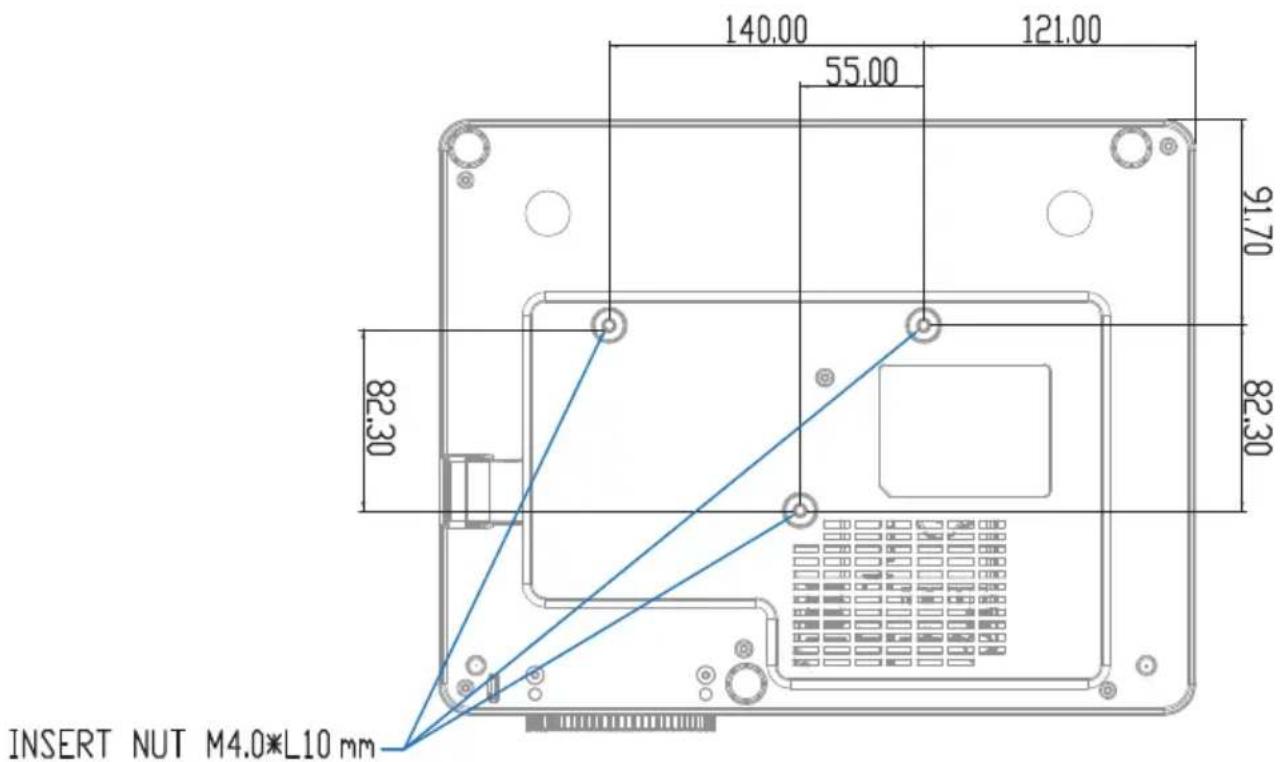 INSERT NUT M4.0*L10 mm 140.00 121.00 55.00 91.70 82.30 82.30
