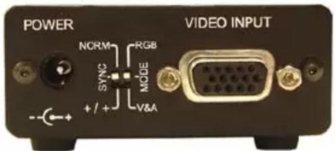 POWER NORM SYNC + / + RGB MODE V&A VIDEO INPUT