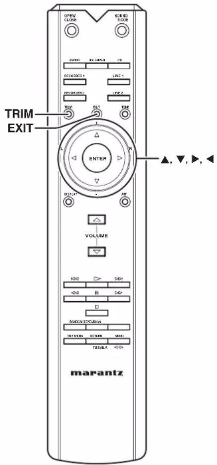 OPEN CLOSE SOUND VOLUME PHONE NAME CD RECORDS 1 LINE 1 RECORDS2 LBR 2 TRIM EXT TIME ENTER DISPLAY ATT VOLUME KHO DOK BIO DOK RANDOM CONTROL TEST SPRING HISTORY INFO. FASTBACK ◄> ▲, ▼, ▶, ▶ marantz