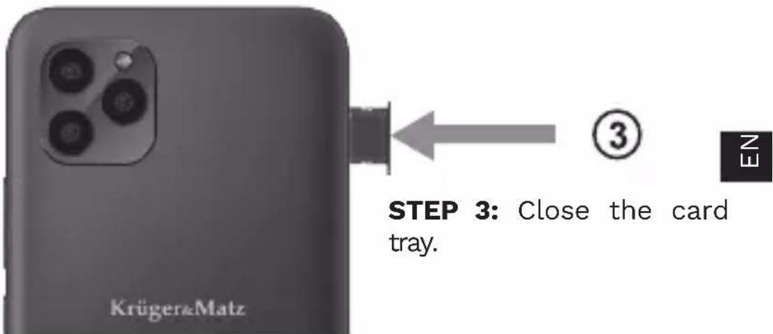 KRÜGER&Matz STEP 3: Close the card tray.