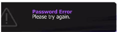 Password Error Please try again.