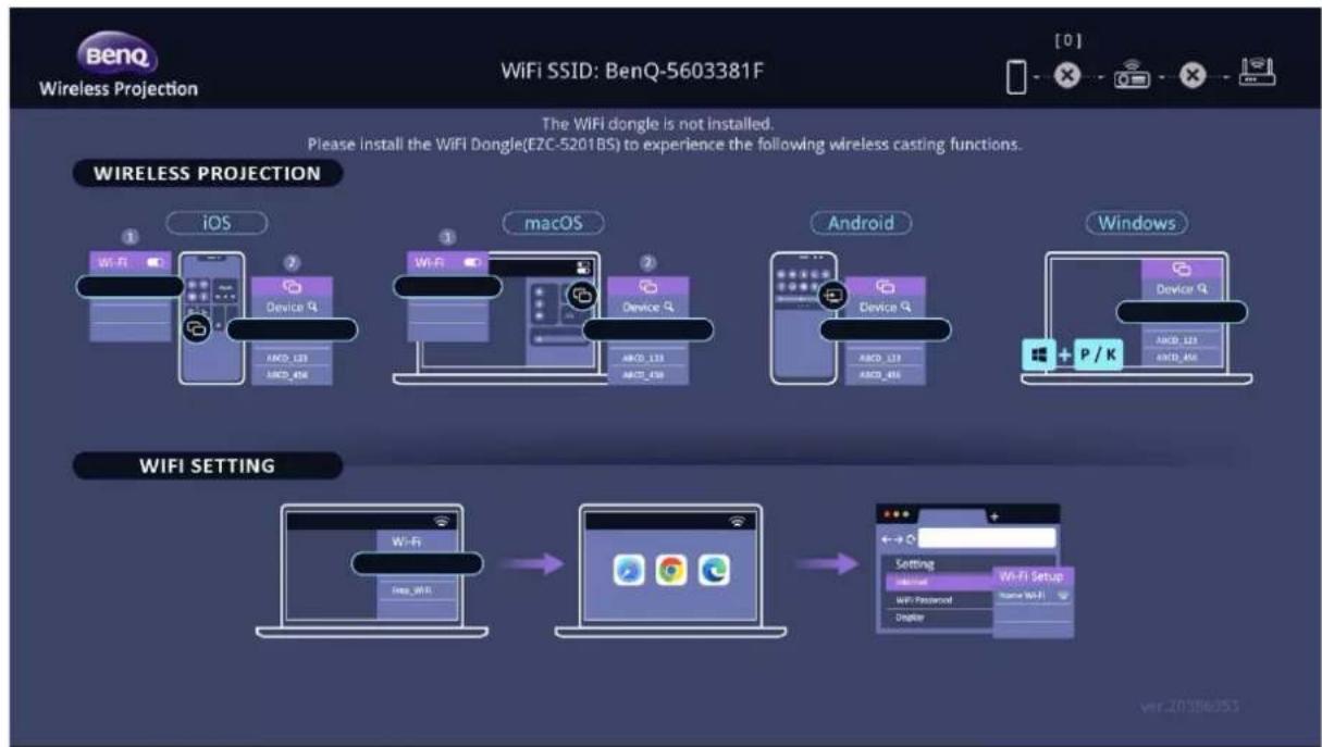 BENQ LW650 - Connecting the Wireless Dongle - 1