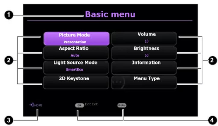 BENQ LW650 - Using the menus - 2
