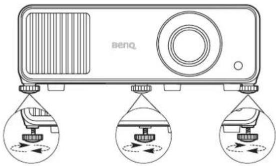BENQ LW650 - Adjusting the projection angle - 1