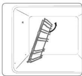 Diagram of a ladder-like structure with an arrow indicating rotational motion.