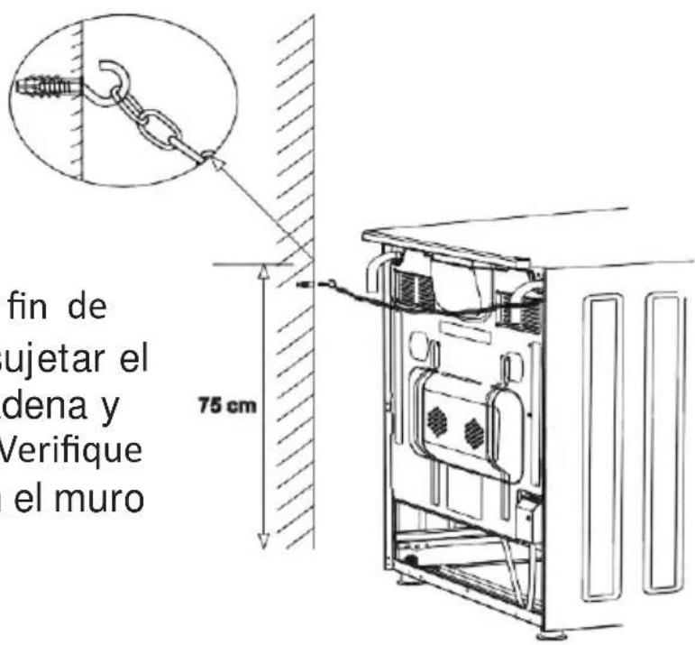 fin de ujetar el dena y verifique el muro 75 cm