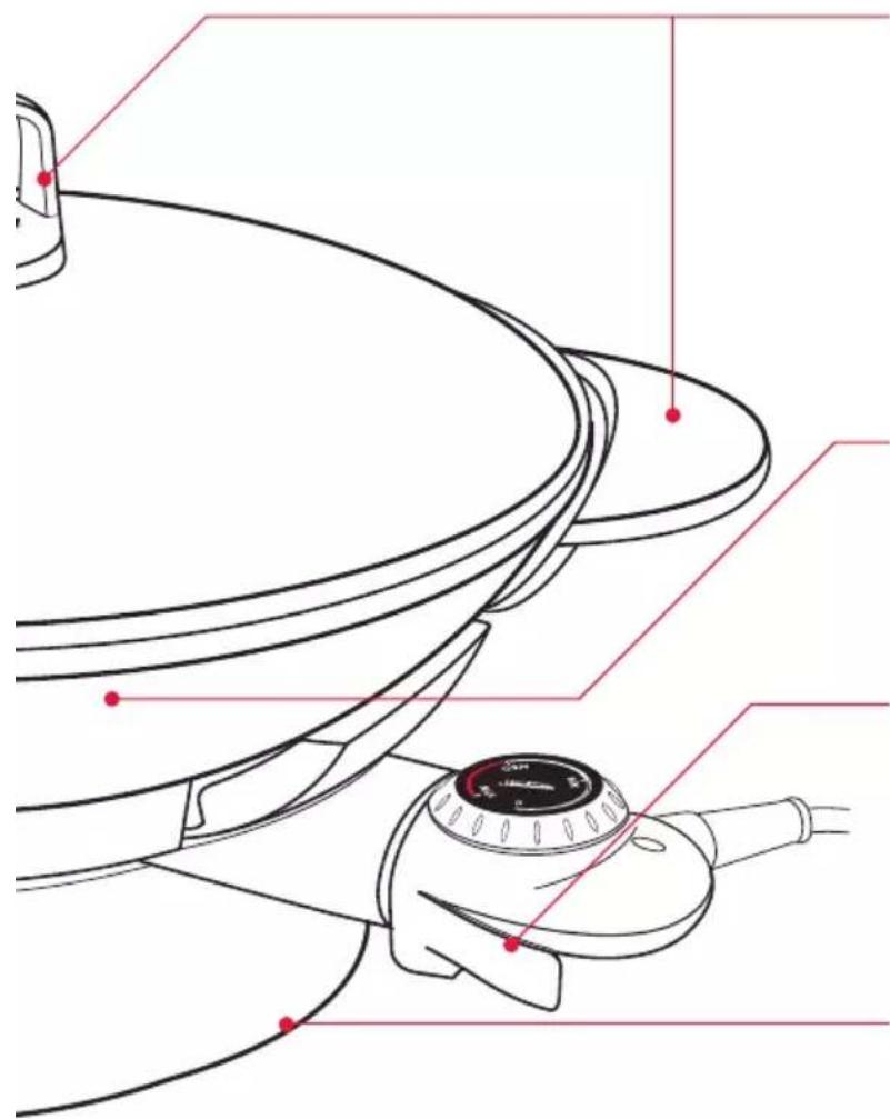 Technical diagram of a car steering wheel with red measurement lines and labeled points
