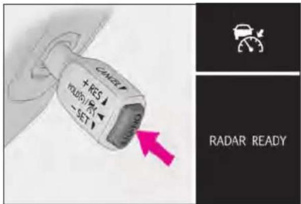 CANZ + RES HOLD(S)/R1 - SET RADAR READY
