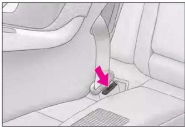 LEXUS RC F (2024) - ■ Removing a child restraint system installed with a seat belt - 1