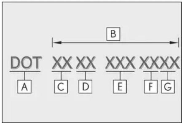 LEXUS RC F (2024) - Typical DOT and Tire Identification Number (TIN) - 1