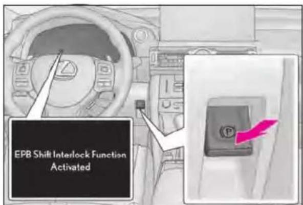 EPB Shift Interlock Function Activated