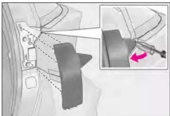 LEXUS RC F (2024) - Using a flathead screwdriver, remove the cover. - 1