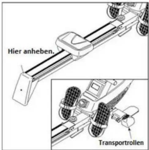 Hier anheben. Transportrollen