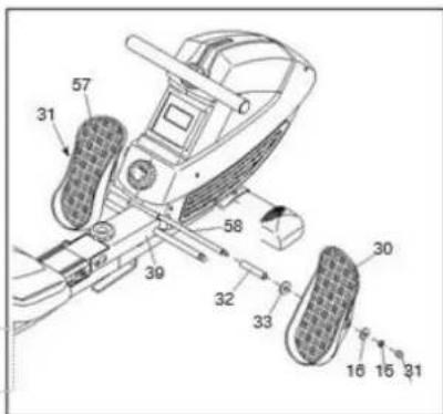 Technical diagram of a vehicle's internal components with numbered parts, likely for assembly or maintenance instructions.