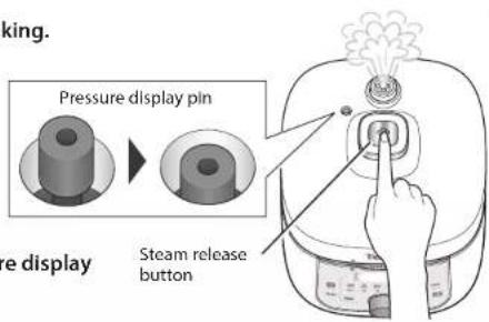 king. Pressure display pin Steam release button e display