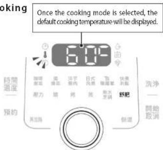 TEFAL CY3601 - ② Turn the control knob to set the cooking temperature, and press the control knob to confirm. - 1