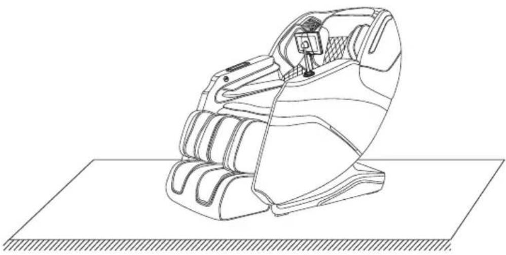 Line drawing of a massage chair on a flat surface (no text or symbols)
