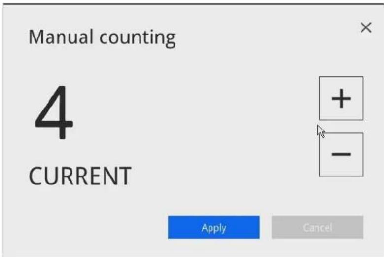 Manual counting 4 CURRENT Apply Cancel
