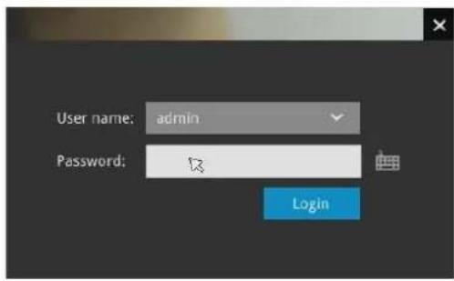 User name: admin Password: Login
