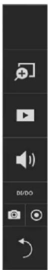 Vertical toolbar with media control icons including play, speaker, and refresh controls