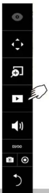 Vertical toolbar with icons and labels including play button, speaker, and hand cursor